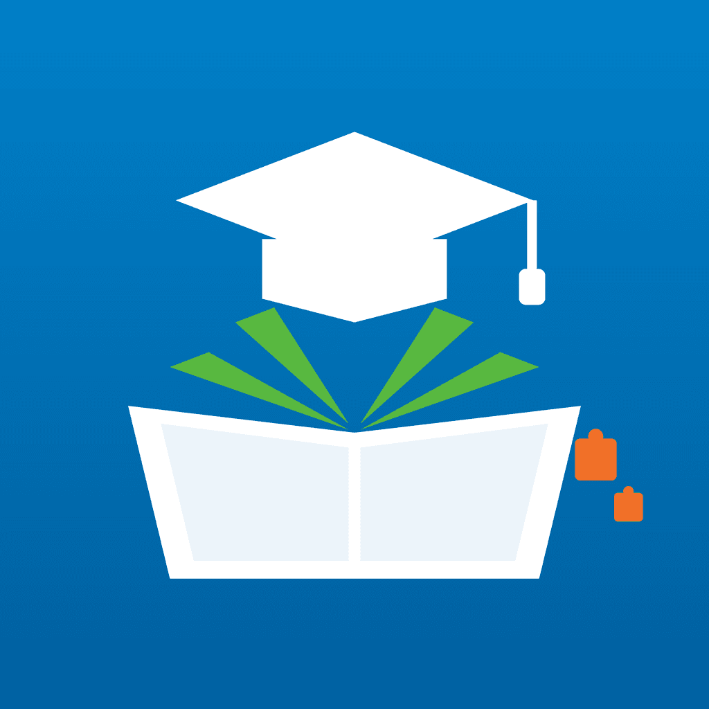 Cover Manager app icon with a graduation cap and open book on a blue background